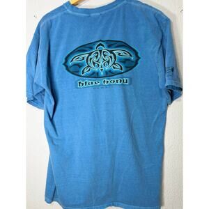 Crazy Shirt Blue Honu T-Shirt Hawaii Dyed Turtle Beachwear Blue Mens L